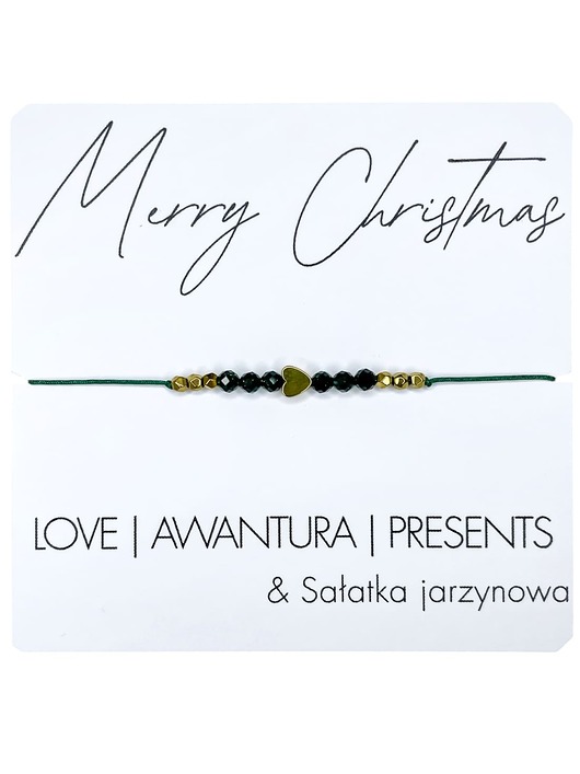 bransoletki na sznurku Świąteczna Bransoletka z kamieni naturalnych Hematyt, Szmaragd Nilu