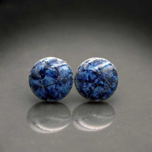 kolczyki ceramiczne Aqua 9mm/stal chirurgiczna/