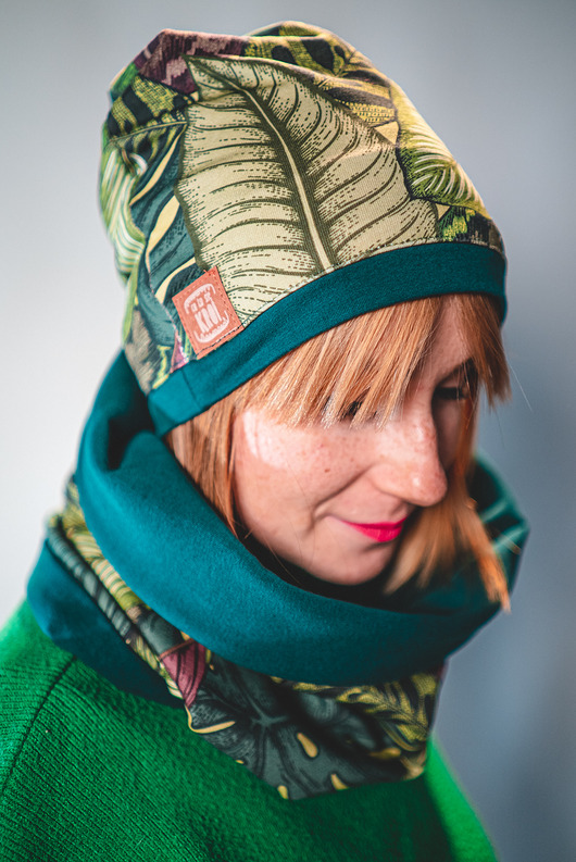 czapki damskie Zielony komplet damski na jesień w monstery ZIELONO MI