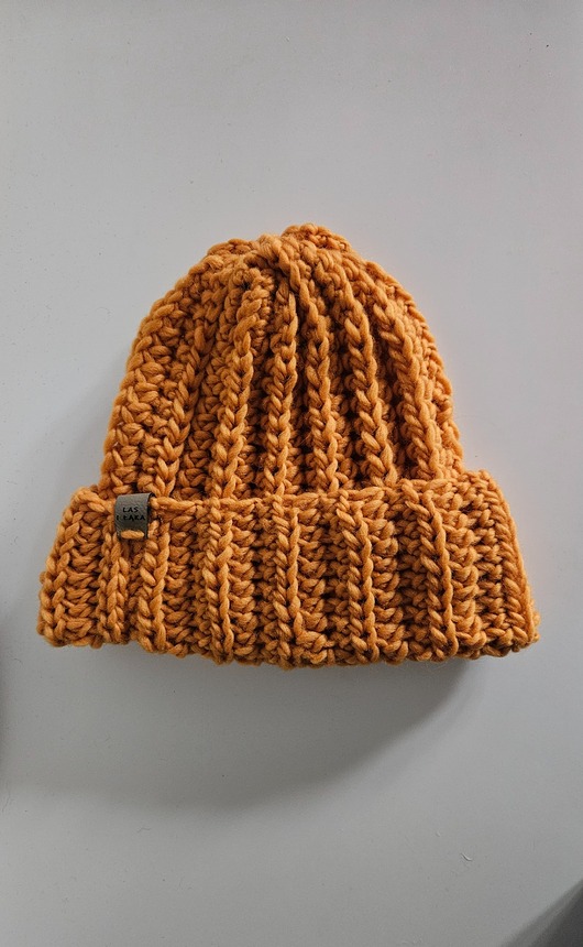 czapki damskie Mandarynkowa Czapka wełniana