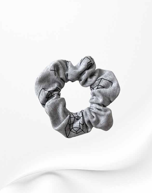gumki do włosów Gumka frotka scrunchie midi jelenie szara jasna