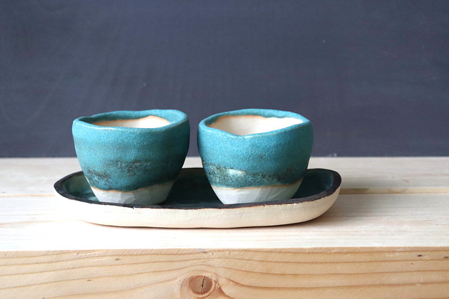 doniczki Podwójna, mała doniczka ceramiczna