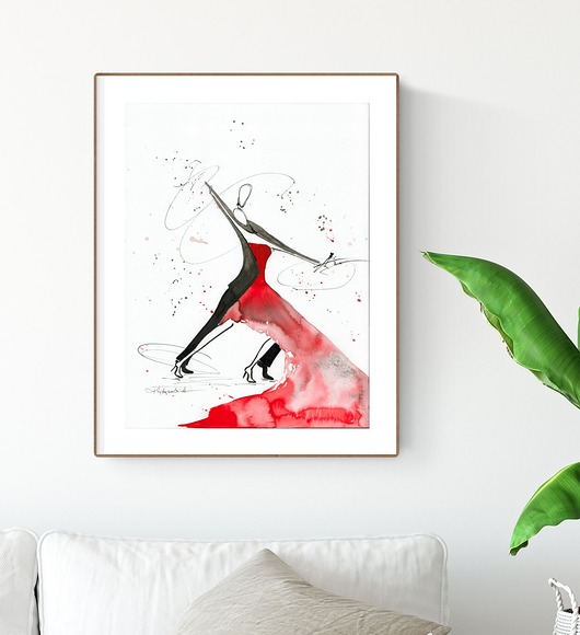 grafika 30x40 cm wykonana ręcznie Krystyna Siwek Art