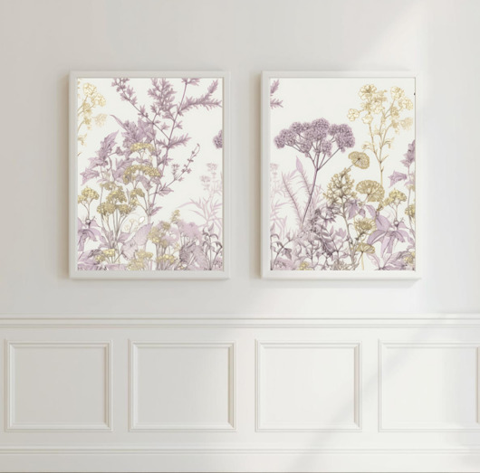 grafiki i ilustracje ZESTAW 2 PLAKATÓW  , grafiki kwiaty, rysunek botaniczny