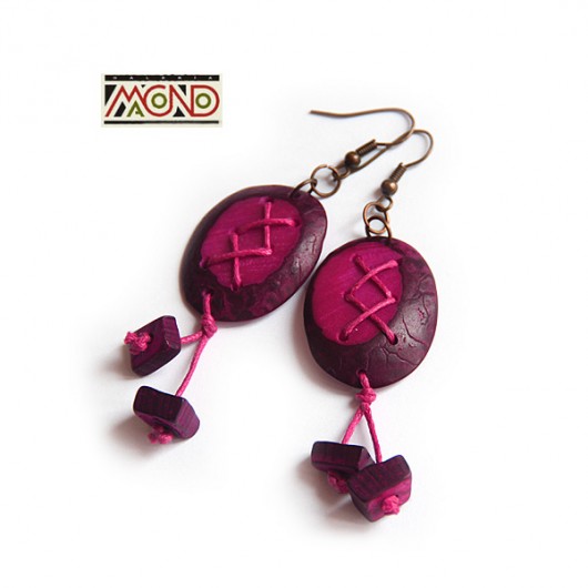 Kolumbijskie kolczyki z tagua (m044) Galeria Macondo