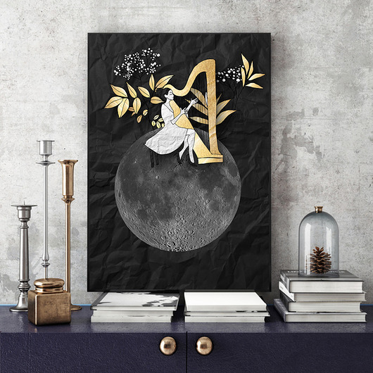Harfistka... art print a4 Parallel World
