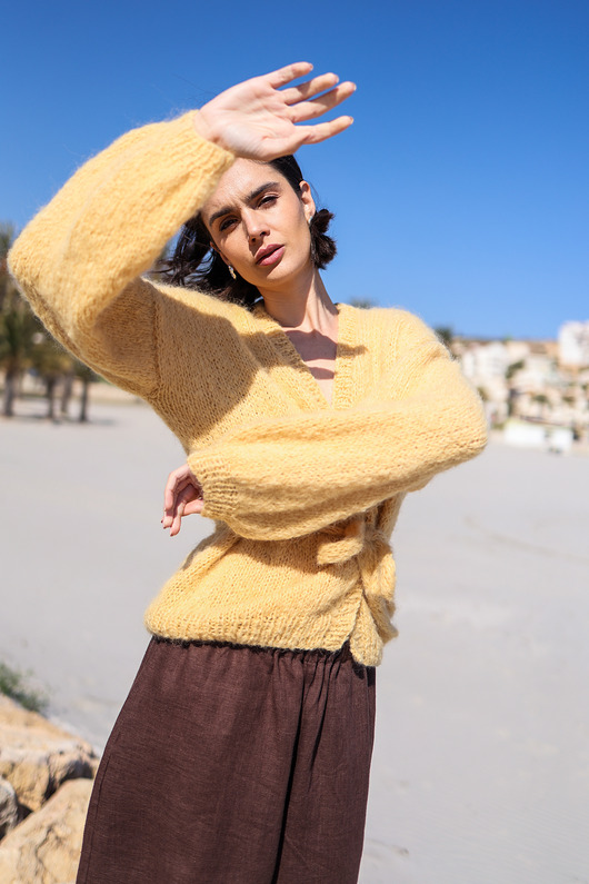 kardigany damskie Kardigan Sol masełkowy