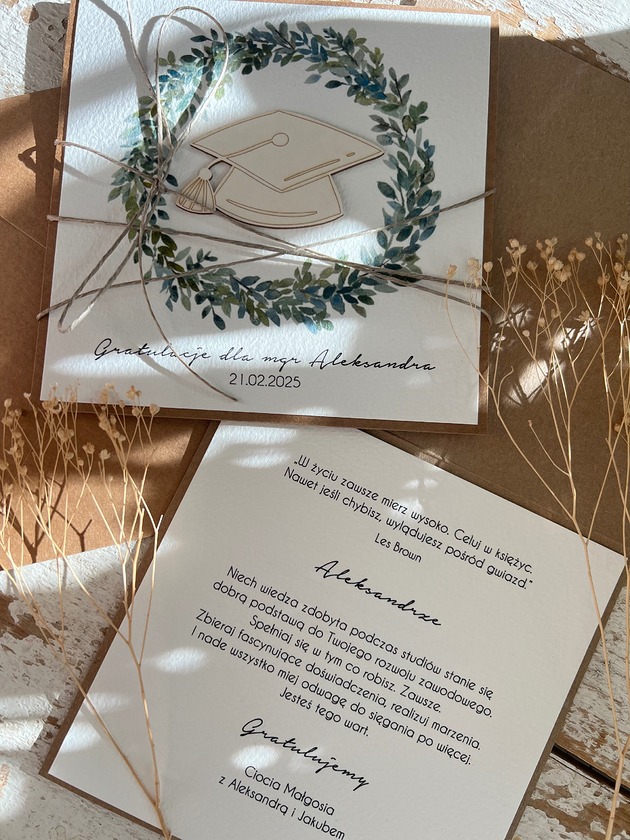 kartki scrapbooking Gratulacje z okazji obrony pracy dyplomowej