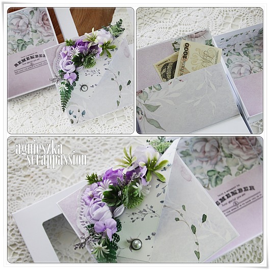 kartki scrapbooking Z bukietem kwiatów