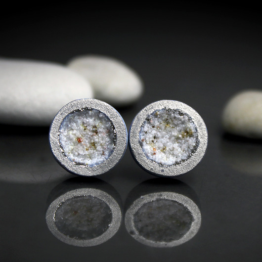 kolczyki ceramiczne BALTIC 6mm/stal chirurgiczna/kolczyki porcelanowe UNIKAT