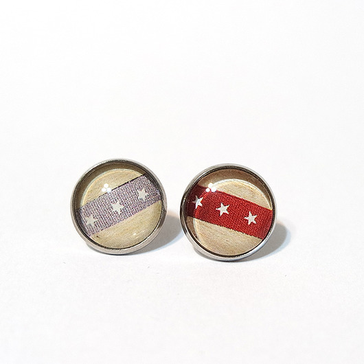 kolczyki szklane Kolczyki - Gwiazdy - sztyfty