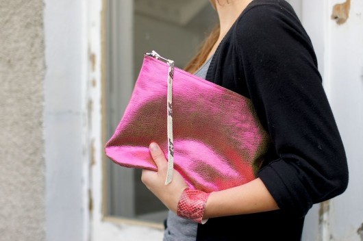 Kopertowka oversized  rózowy metalik patkas