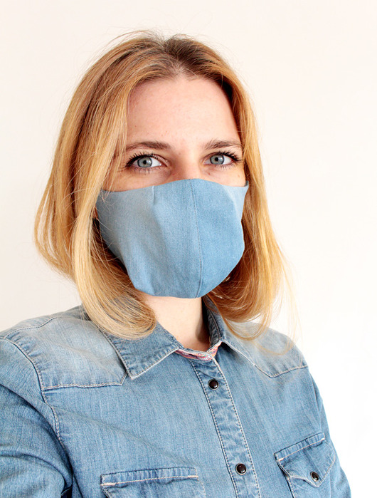 maseczki ochronne jeans damska solidna Maseczka ochronna profilowana