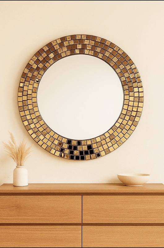 lustra stojące i wiszące Lustro okrągłe 60cm  złote dekoracyjne, różne wymiary.