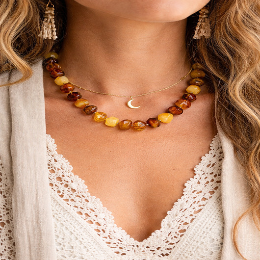 korale Naszyjnik bursztynowy OBCIOSKI nieregularne