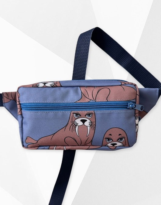 saszetka nerka Nerka prostokątna morsy niebieska