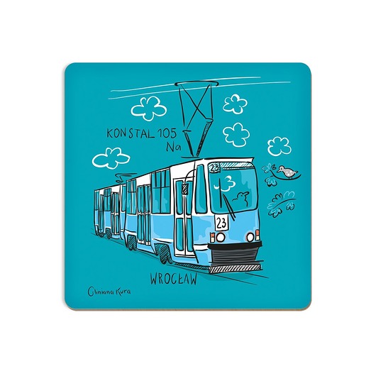 podkładki do kuchni Podkładka pod kubek Wrocław Tramwaj Konstal