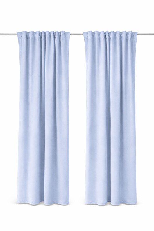zasłony Mięsista zasłona z weluru w kolorze baby blue