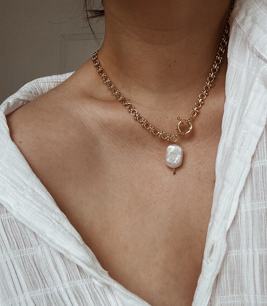 złote naszyjniki Naszyjnik z perłą