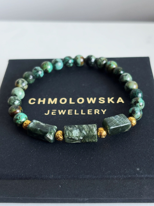 biżuteria męska Bransoletka Męska Unikatowa Serafnit i Turkus afrykański