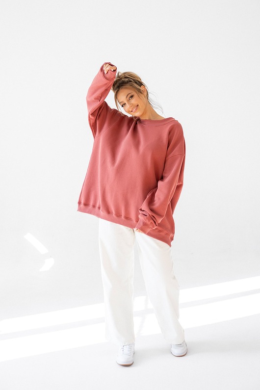 bluza bez kaptura damska Bluza Biggie Marsala