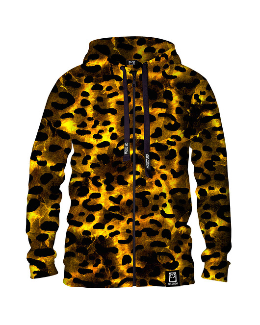 bluzy męskie Męska Bluza Expres Zamek DR.CROW Gold Leopard