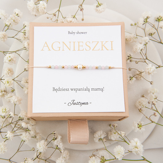 bransoletki z kamieni naturalnych Bransoletka dla Przyszłej Mamy Baby shower