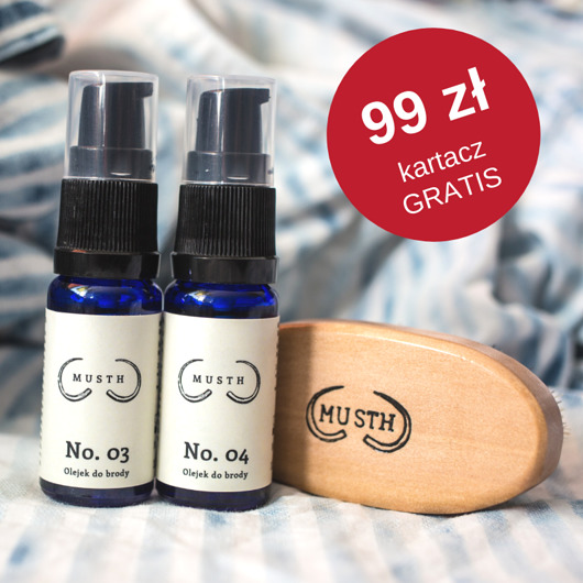 kosmetyki i produkty do pielęgnacji brody i wąsów Zestaw 2 olejki + turystyczny kartacz gratis