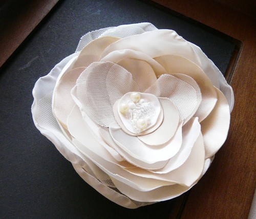 Cream Rose with crystals handmadebyeli