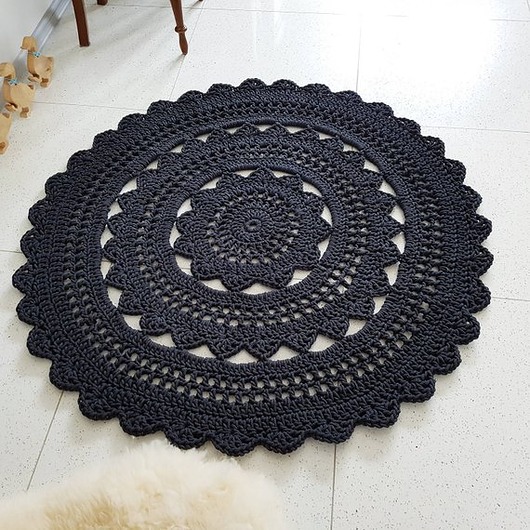 dywany Dywan okrągły mandala czarny - kolory