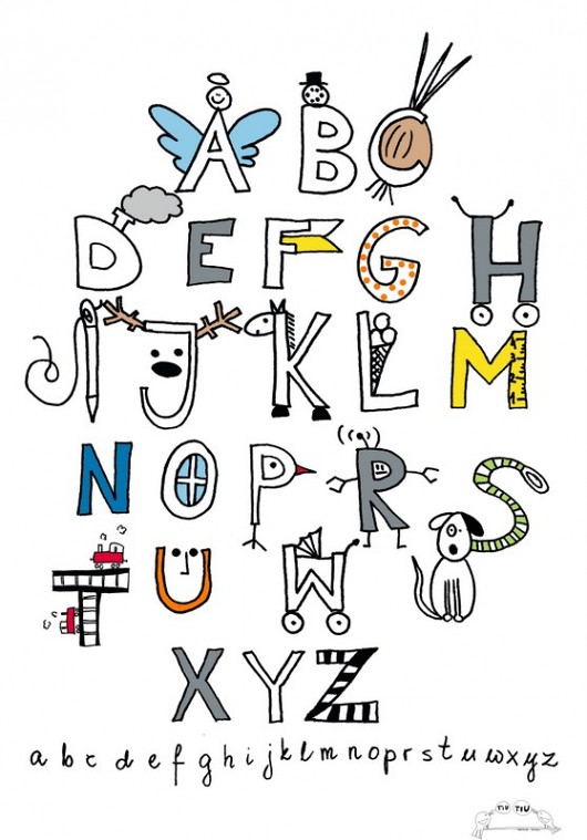 Plakat edukacyjny LITERKI / ABC POSTER Tiu Tiu pracownia rysunku