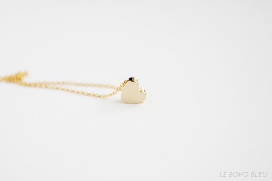 16k Gold Plated Heart Necklace Le Boho Bleu