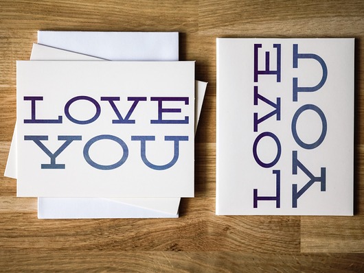 Kartki okolicznościowe typografia LOVE, 5 sztuk  71 Prints