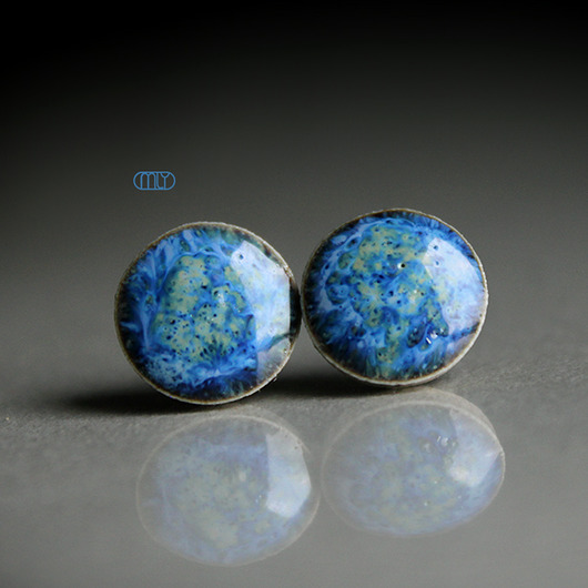 kolczyki ceramiczne Śródziemnomorskie 11mm/stal chirurgiczna/