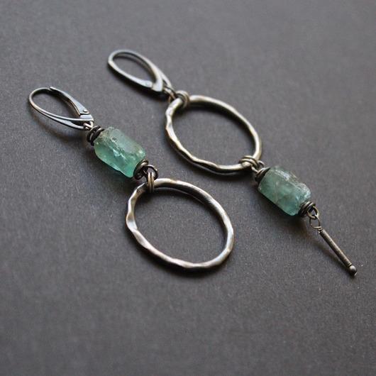 kolczyki z kamieniami Kolczyki dwie wyspy II