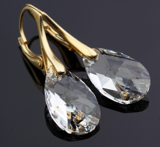 kryształ Swarovski crystal w złocie - migdał mellody