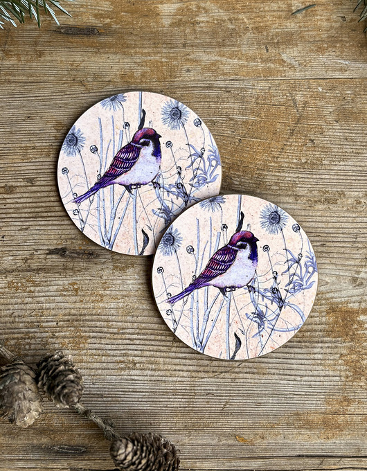 podkładki do kuchni Podkładki pod kubek- Wróbel- Mazurek- Ptaki