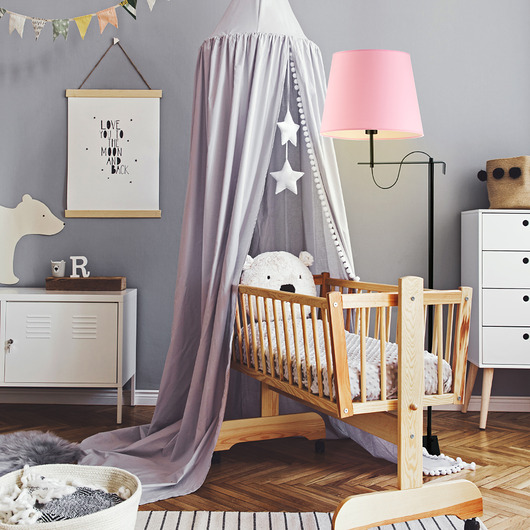 lampy podłogowe Srebrna lampa stojąca do biura BATA KIDS