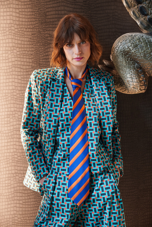 marynarki damskie Marynarka Turkus Wzór