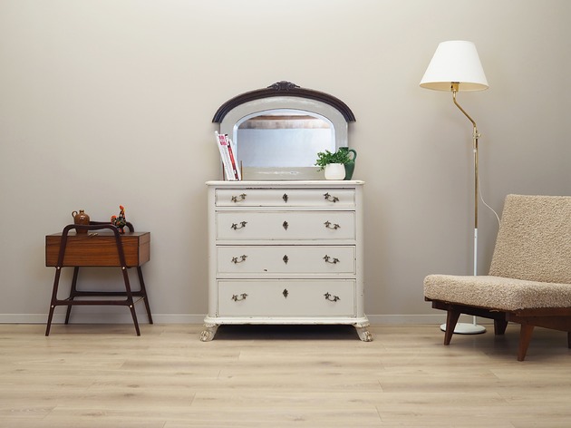lustra stojące i wiszące Lustro w dębowej ramie, duński design, lata 60, produkcja: Dania