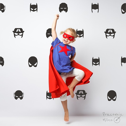 naklejki ścienne do pokoju dziecka Naklejki ścienne maski superbohaterów batman 35NW