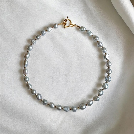 kolie LUX. Srebrne perły - naszyjnik - kolia