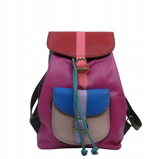 plecaki Plecak damski kolorowy skórzany regulowane szelki pojemny OLIVKA