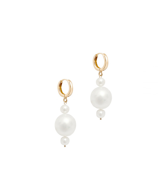 kolczyki pozłacane Kolczyki srebrne Ilsa Pearl Earrings / perłowe 