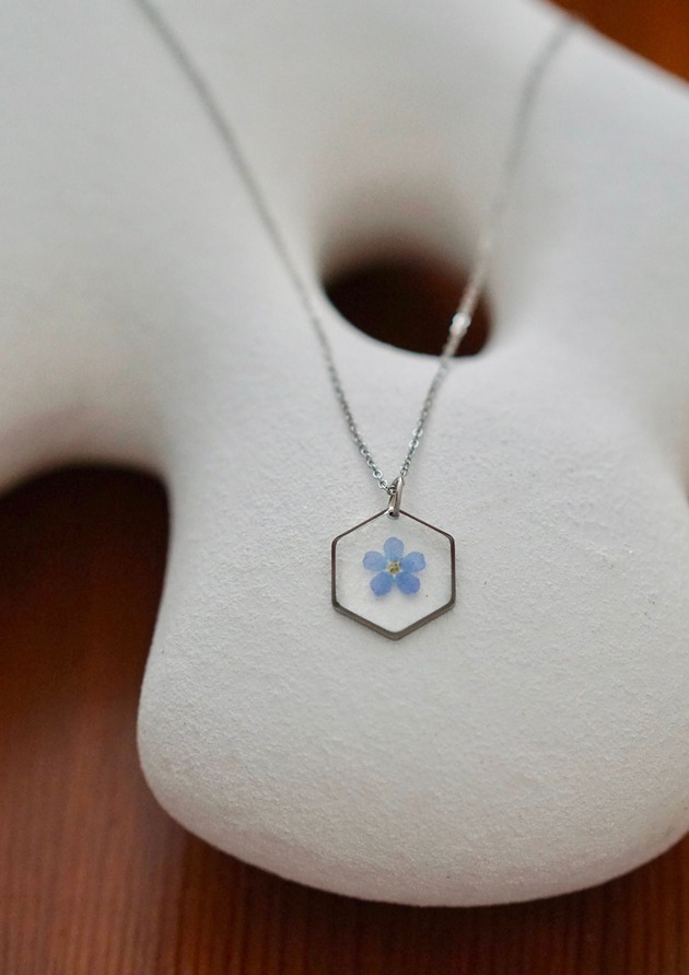 srebrne naszyjniki Naszyjnik z niezapominajkami