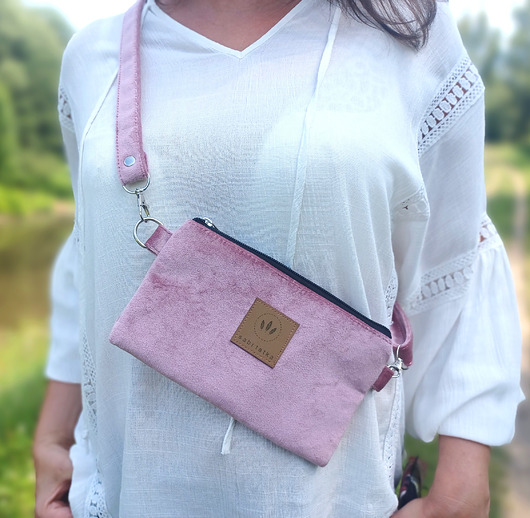 torby na ramię Mini nerka saszetka na telefon Baby Pink