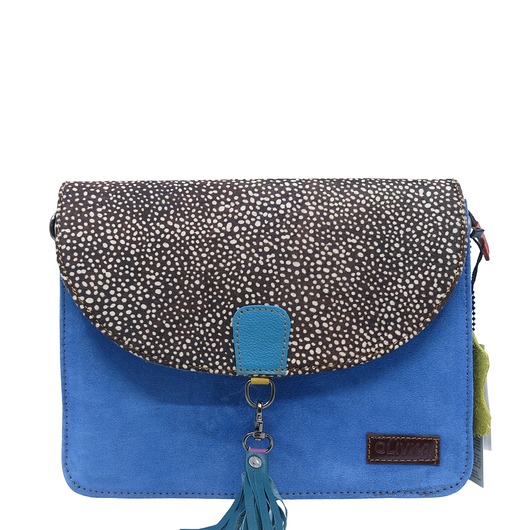 torby na ramię Torebka klasyczna damska zamszowa odpinany chwost brelok OLIVKA