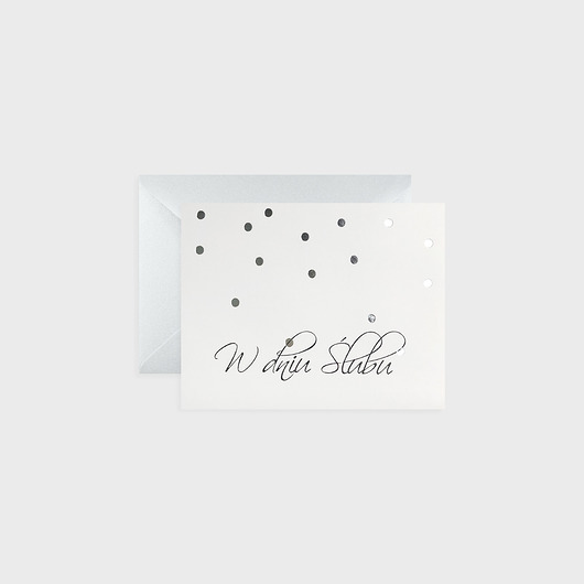 Kartka na ślub, Silver dots Joanna Klupś