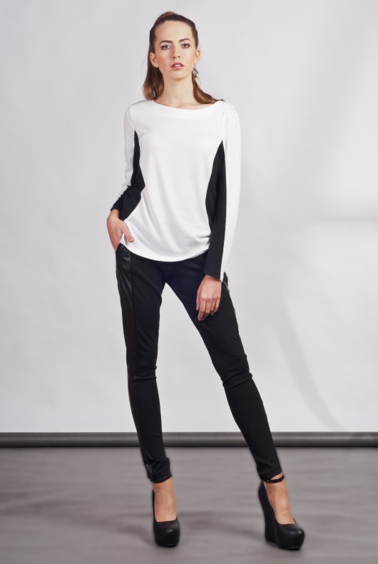 Blouse with longer back Blu 108 Lanti