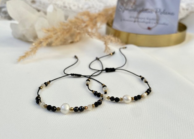 bransoletki z kamieni naturalnych Bransoletka z Perłą i Turmalinem